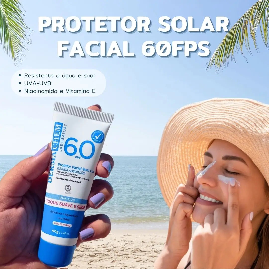 FPS 60 - Protetor Solar Facial Sem Cor Dermachem