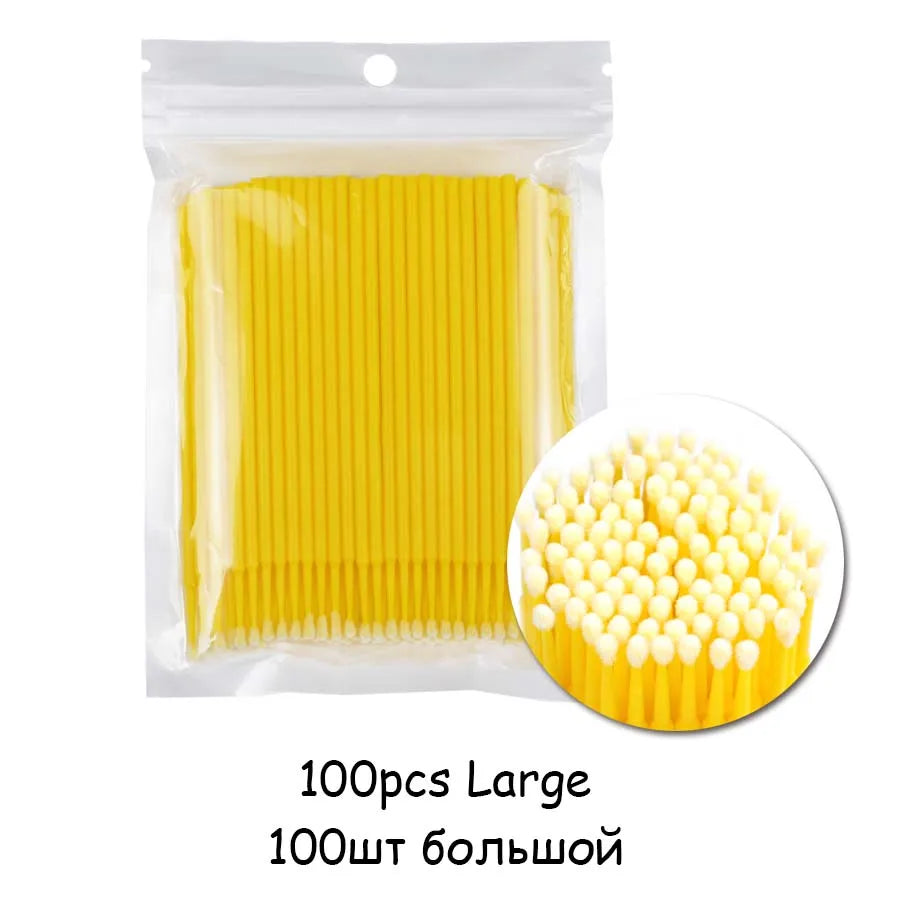 100 pçs/lote Micro Pincel Descartável Aplicador de Extensão de Cílios Pincel de Rímel Cílios Individuais para Mulheres Ferramentas de Maquiagem
