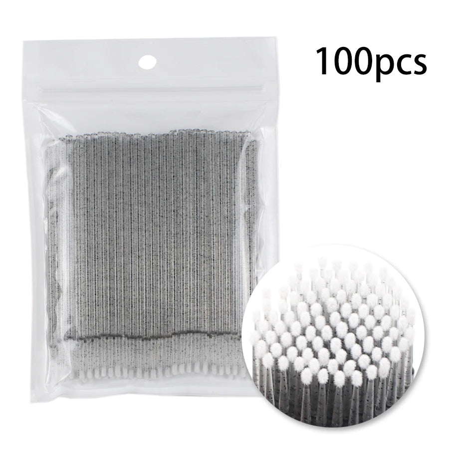 100 pçs/lote Micro Pincel Descartável Aplicador de Extensão de Cílios Pincel de Rímel Cílios Individuais para Mulheres Ferramentas de Maquiagem