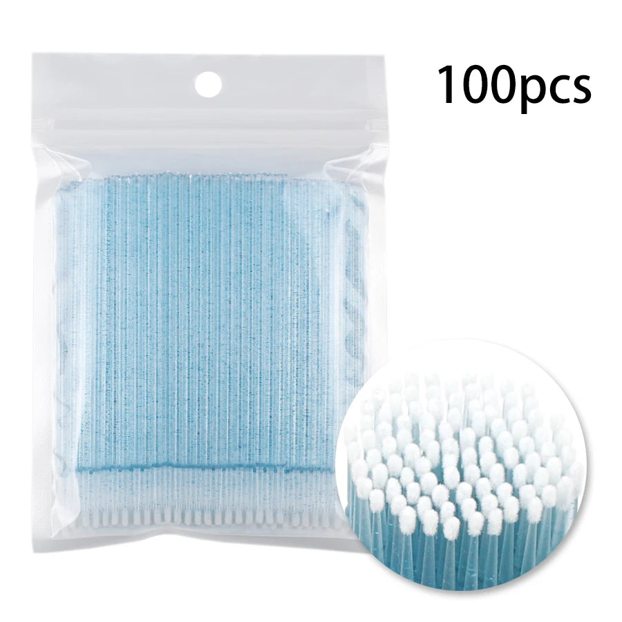 100 pçs/lote Micro Pincel Descartável Aplicador de Extensão de Cílios Pincel de Rímel Cílios Individuais para Mulheres Ferramentas de Maquiagem