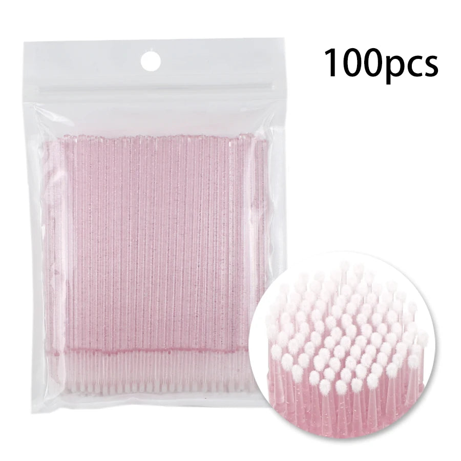 100 pçs/lote Micro Pincel Descartável Aplicador de Extensão de Cílios Pincel de Rímel Cílios Individuais para Mulheres Ferramentas de Maquiagem