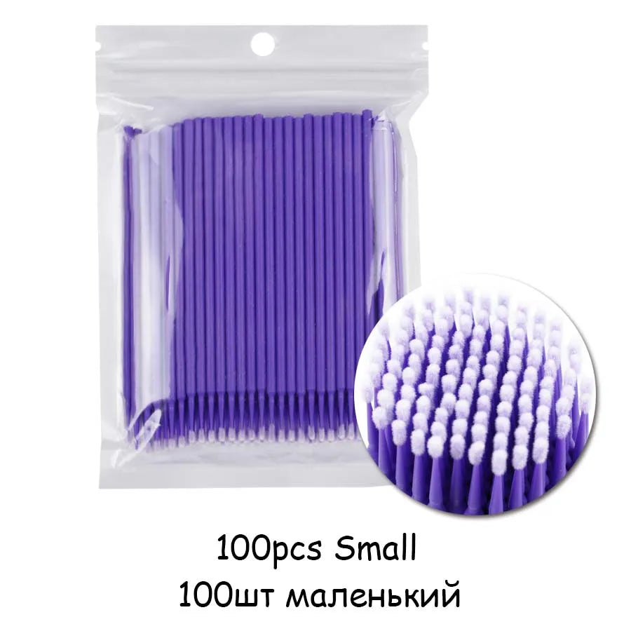 100 pçs/lote Micro Pincel Descartável Aplicador de Extensão de Cílios Pincel de Rímel Cílios Individuais para Mulheres Ferramentas de Maquiagem