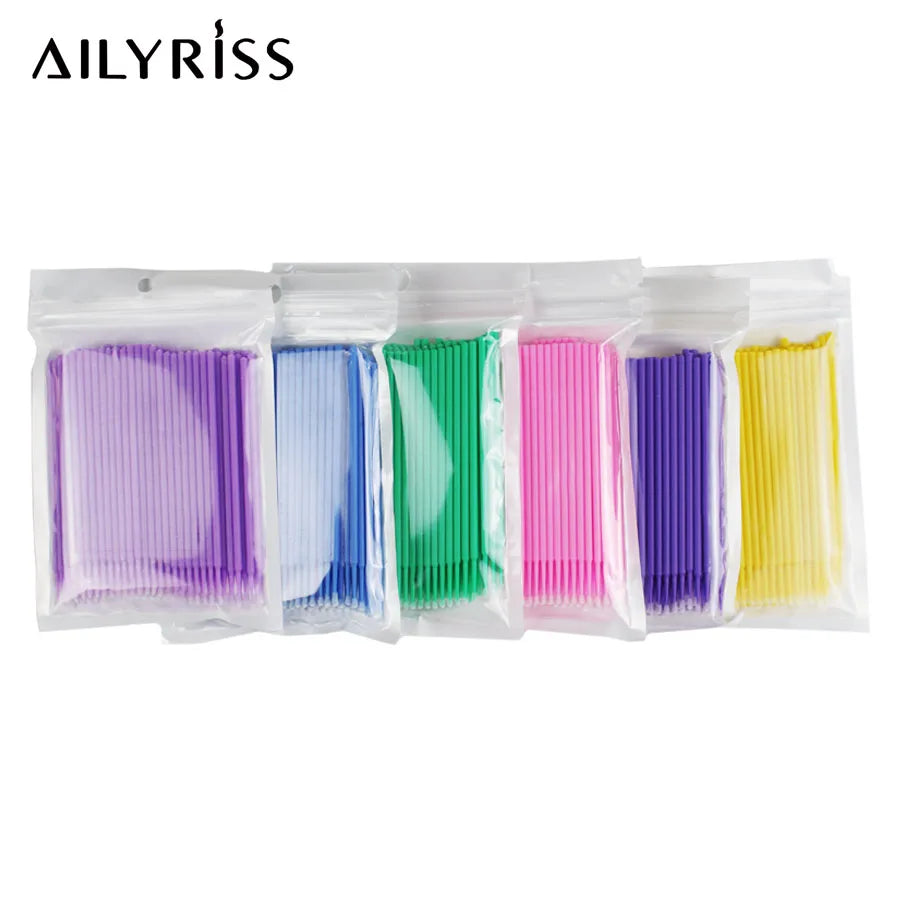 100 pçs/lote Micro Pincel Descartável Aplicador de Extensão de Cílios Pincel de Rímel Cílios Individuais para Mulheres Ferramentas de Maquiagem