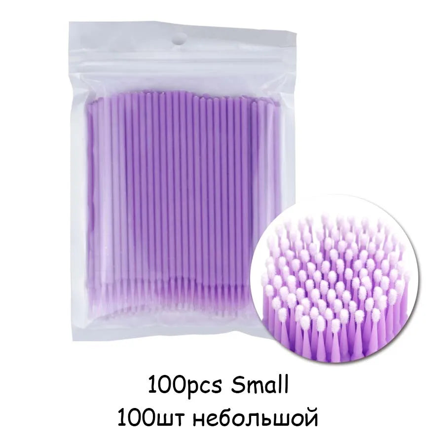 100 pçs/lote Micro Pincel Descartável Aplicador de Extensão de Cílios Pincel de Rímel Cílios Individuais para Mulheres Ferramentas de Maquiagem