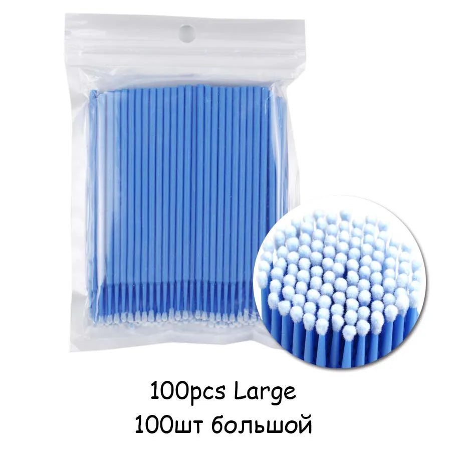 100 pçs/lote Micro Pincel Descartável Aplicador de Extensão de Cílios Pincel de Rímel Cílios Individuais para Mulheres Ferramentas de Maquiagem