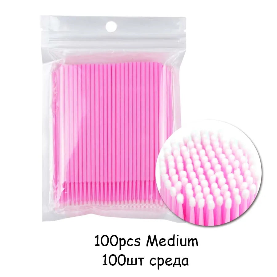 100 pçs/lote Micro Pincel Descartável Aplicador de Extensão de Cílios Pincel de Rímel Cílios Individuais para Mulheres Ferramentas de Maquiagem