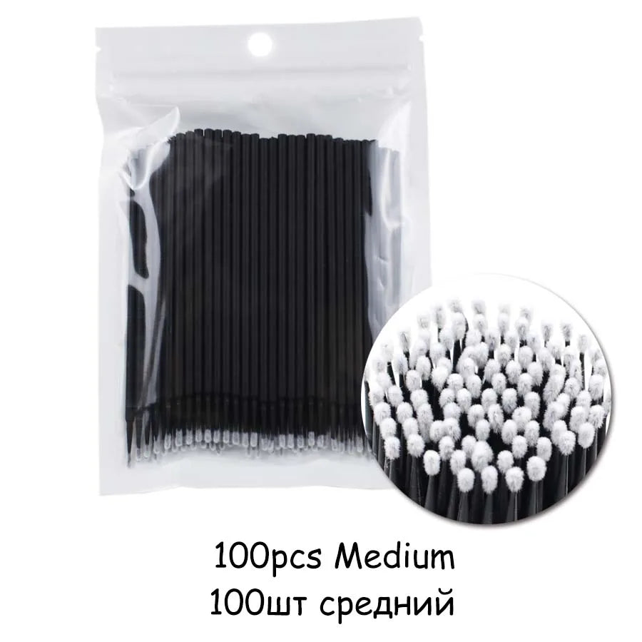 100 pçs/lote Micro Pincel Descartável Aplicador de Extensão de Cílios Pincel de Rímel Cílios Individuais para Mulheres Ferramentas de Maquiagem