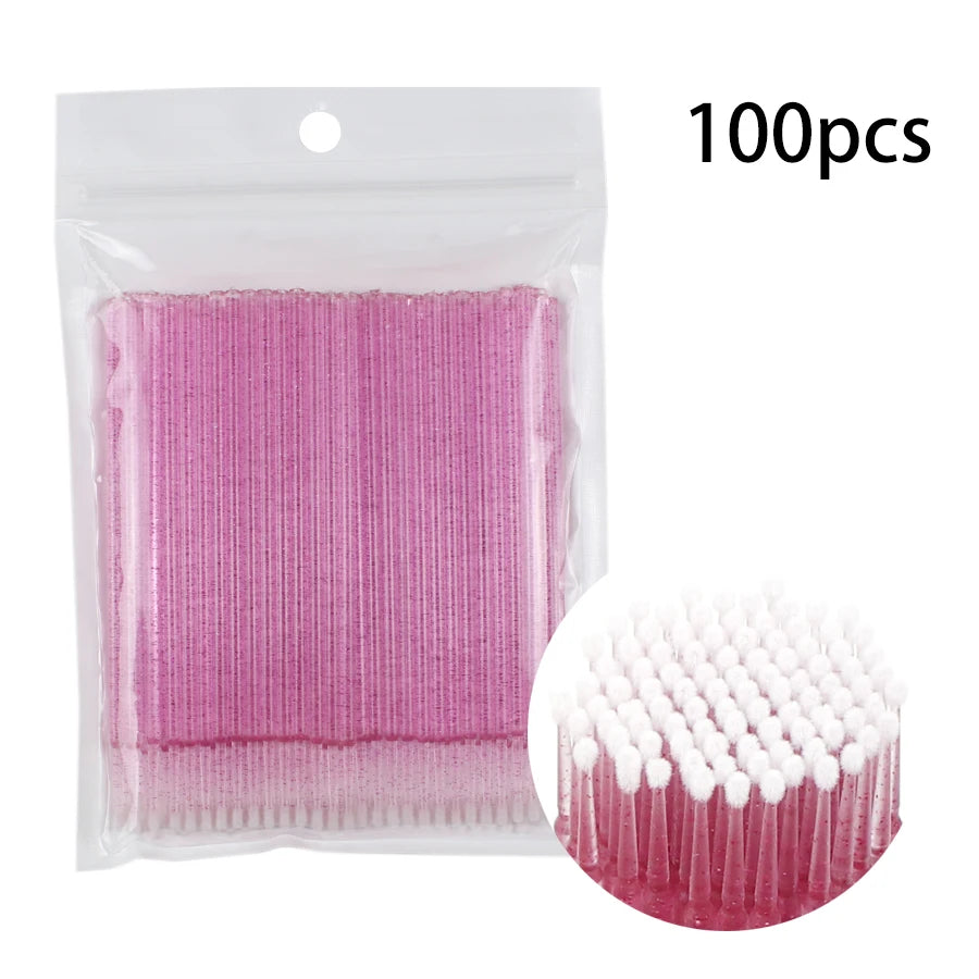 100 pçs/lote Micro Pincel Descartável Aplicador de Extensão de Cílios Pincel de Rímel Cílios Individuais para Mulheres Ferramentas de Maquiagem