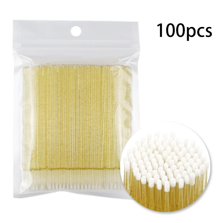 100 pçs/lote Micro Pincel Descartável Aplicador de Extensão de Cílios Pincel de Rímel Cílios Individuais para Mulheres Ferramentas de Maquiagem