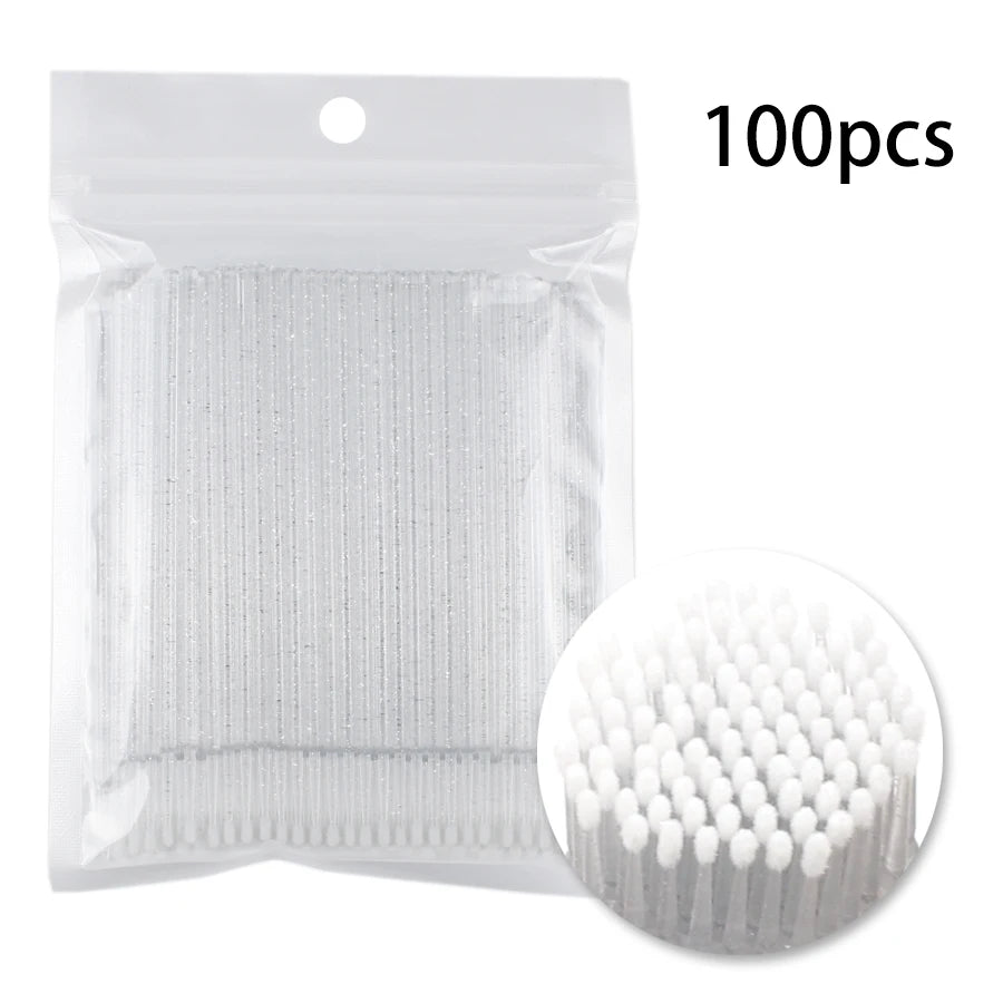 100 pçs/lote Micro Pincel Descartável Aplicador de Extensão de Cílios Pincel de Rímel Cílios Individuais para Mulheres Ferramentas de Maquiagem