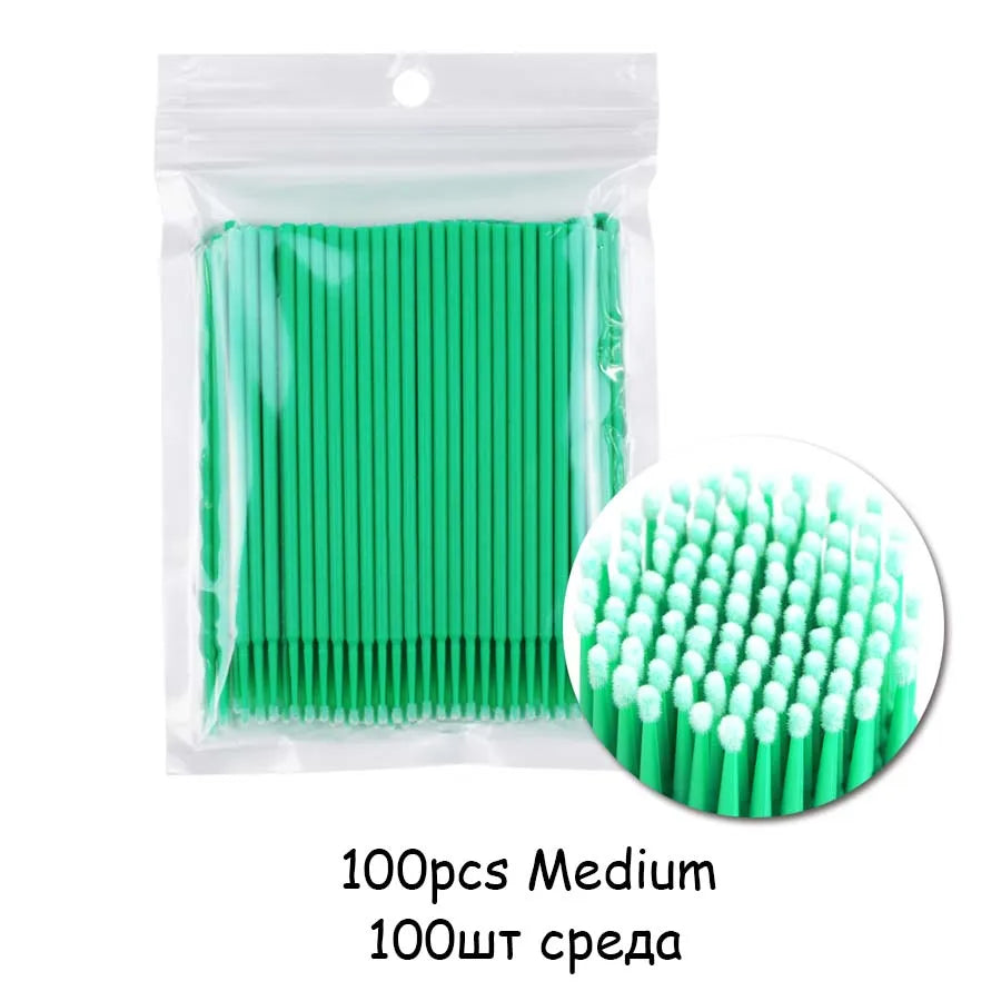 100 pçs/lote Micro Pincel Descartável Aplicador de Extensão de Cílios Pincel de Rímel Cílios Individuais para Mulheres Ferramentas de Maquiagem