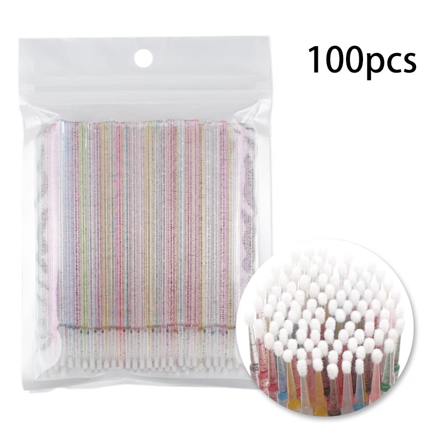 100 pçs/lote Micro Pincel Descartável Aplicador de Extensão de Cílios Pincel de Rímel Cílios Individuais para Mulheres Ferramentas de Maquiagem