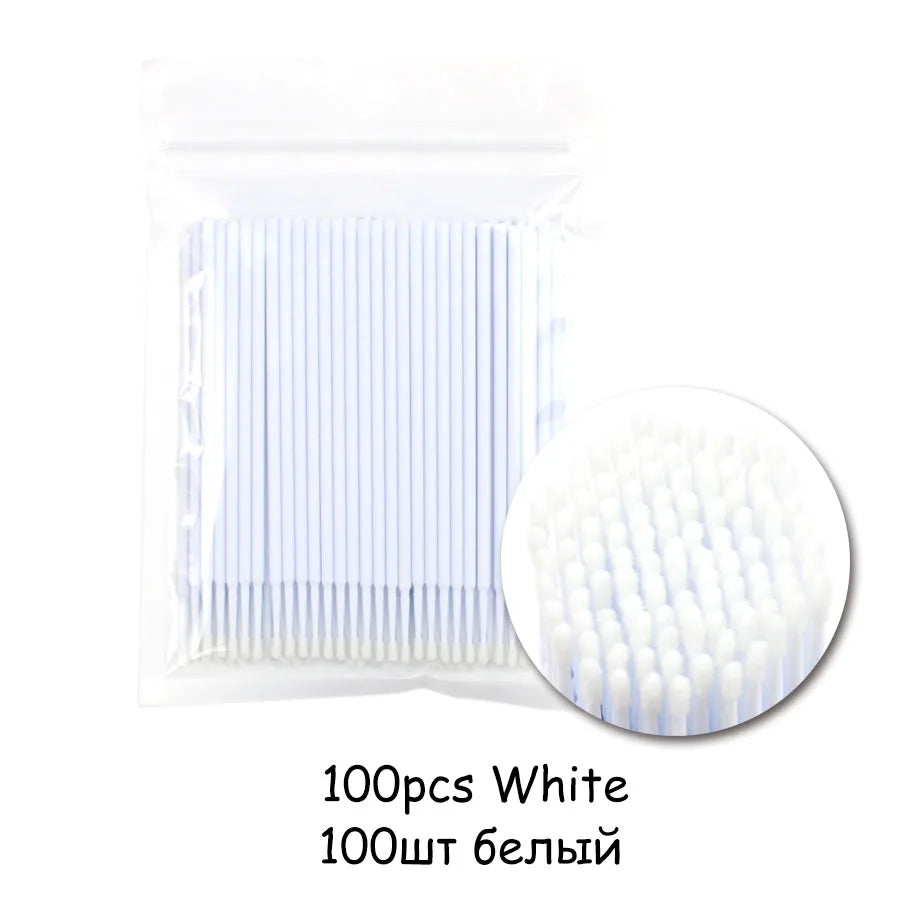 100 pçs/lote Micro Pincel Descartável Aplicador de Extensão de Cílios Pincel de Rímel Cílios Individuais para Mulheres Ferramentas de Maquiagem