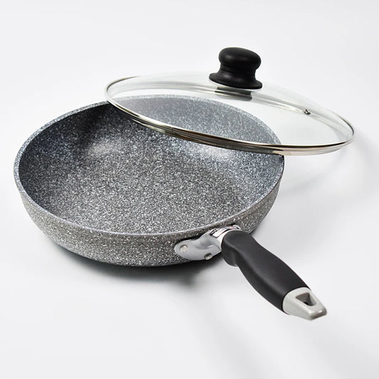 Frigideira/Wok Antiaderente 28/26/24/20 cm — Caçarola, Panela para Fogão de Indução e Gás, ideal para panquecas, ovos e uso doméstico.