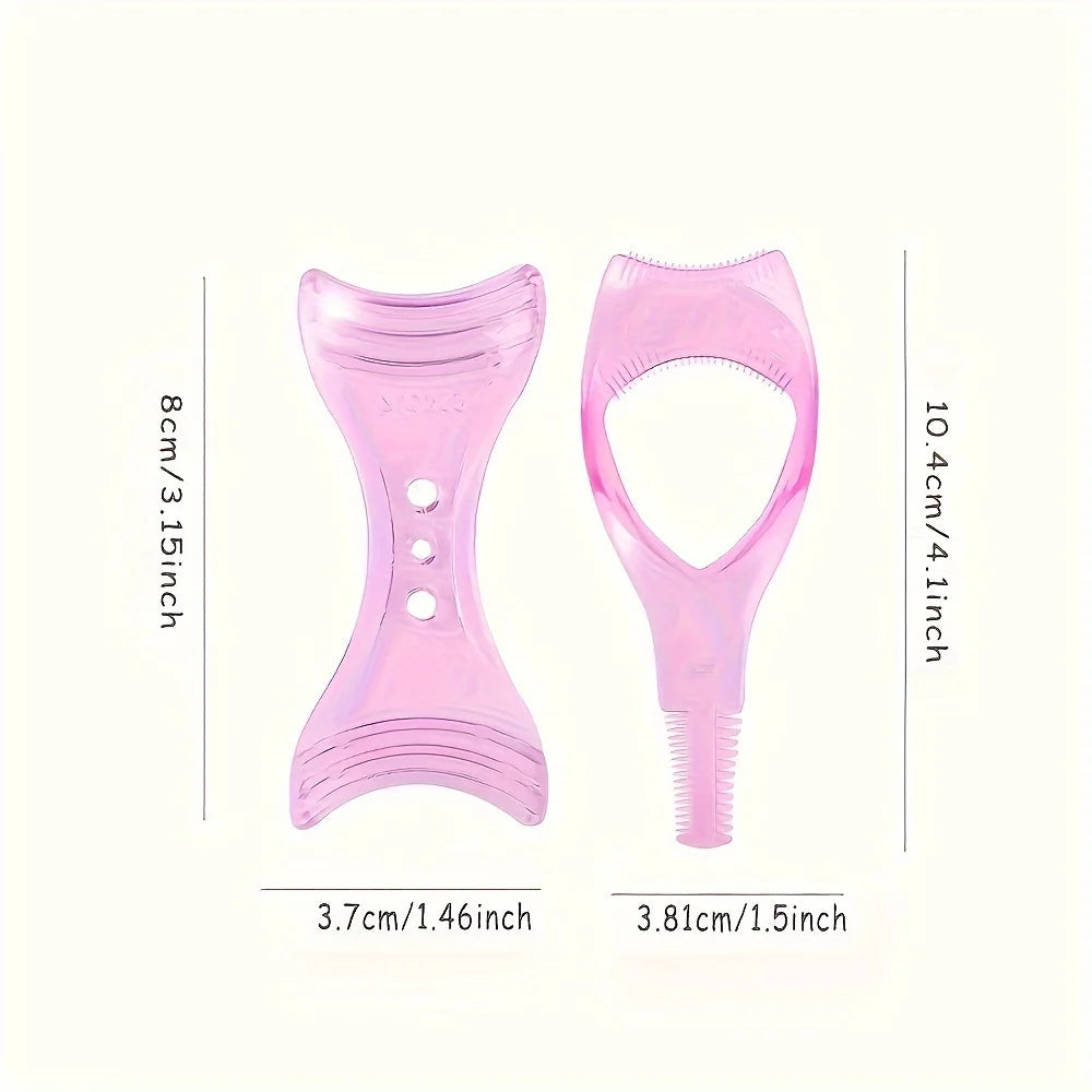 1 peça 3D ferramenta de assistente de cílios de função tripla, guia aplicador de rímel, assistente de delineador, separador de cílios antiaglomerado