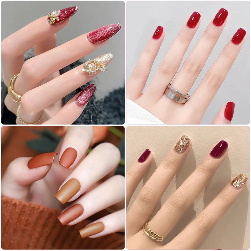 Kit de esmalte em gel com lâmpada UV para unhas, máquina elétrica de furadeira para unhas, kit de base e acabamento para unhas em gel Soak Off