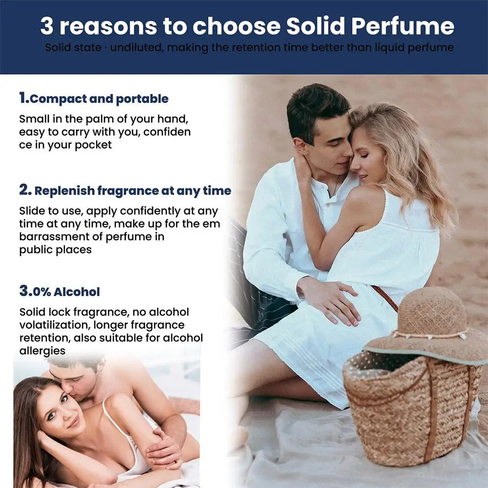 Perfume de feromônio corporal, bálsamo sólido para mulheres e homens, fragrância de bolso de longa duração, fragrância leve, perfume sólido portátil, 1/2/3 peças