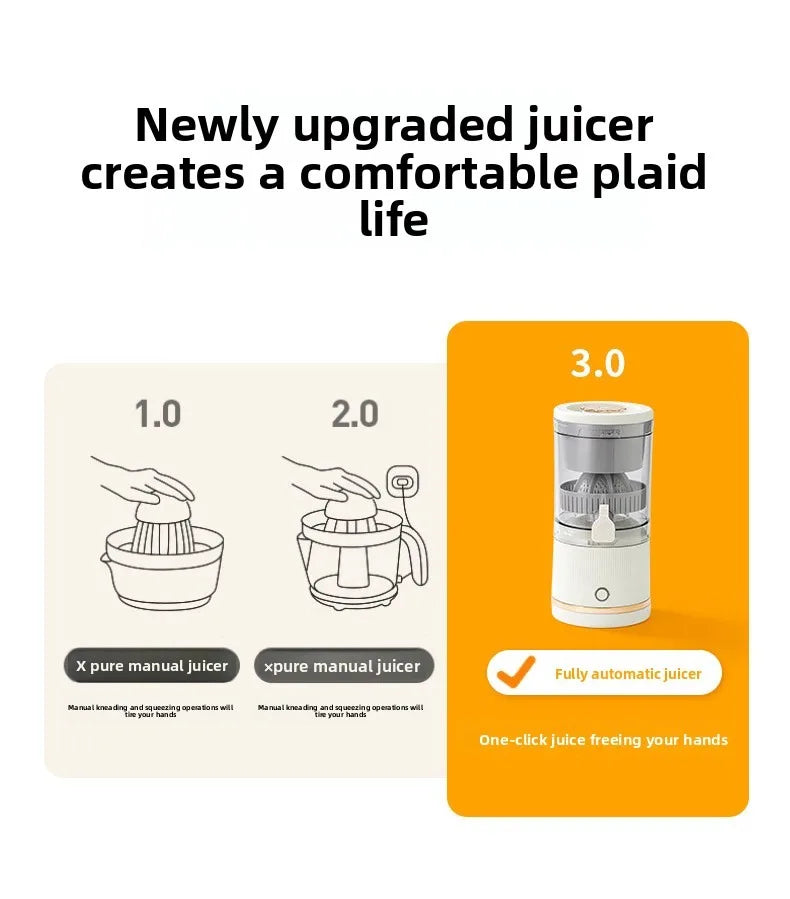 Um liquidificador mini portátil, recarregável via USB, automático e multifuncional que pode facilmente alcançar a separação de resíduos.