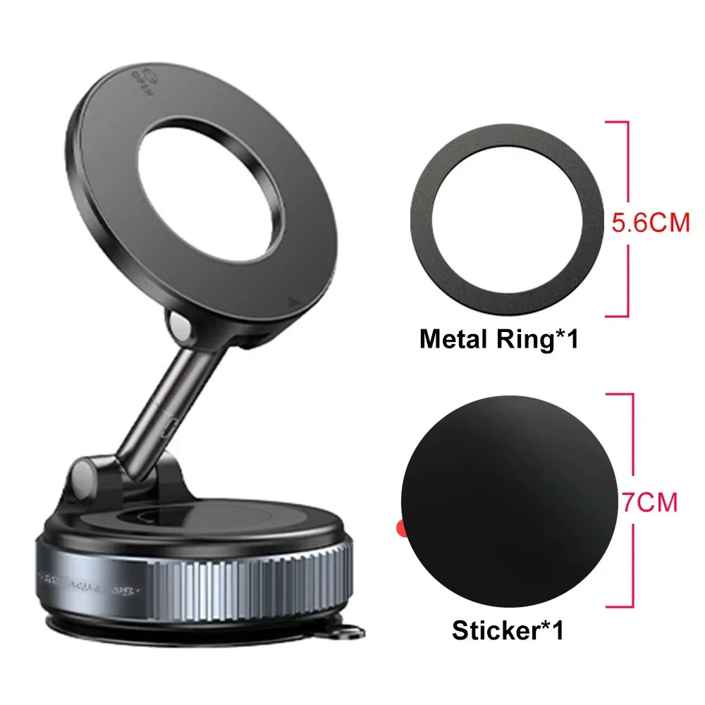 Suporte magnético para telefone de carro, ventosa mecânica a vácuo, rotação de 360°, suporte de adsorção magnética, navegação, suporte universal
