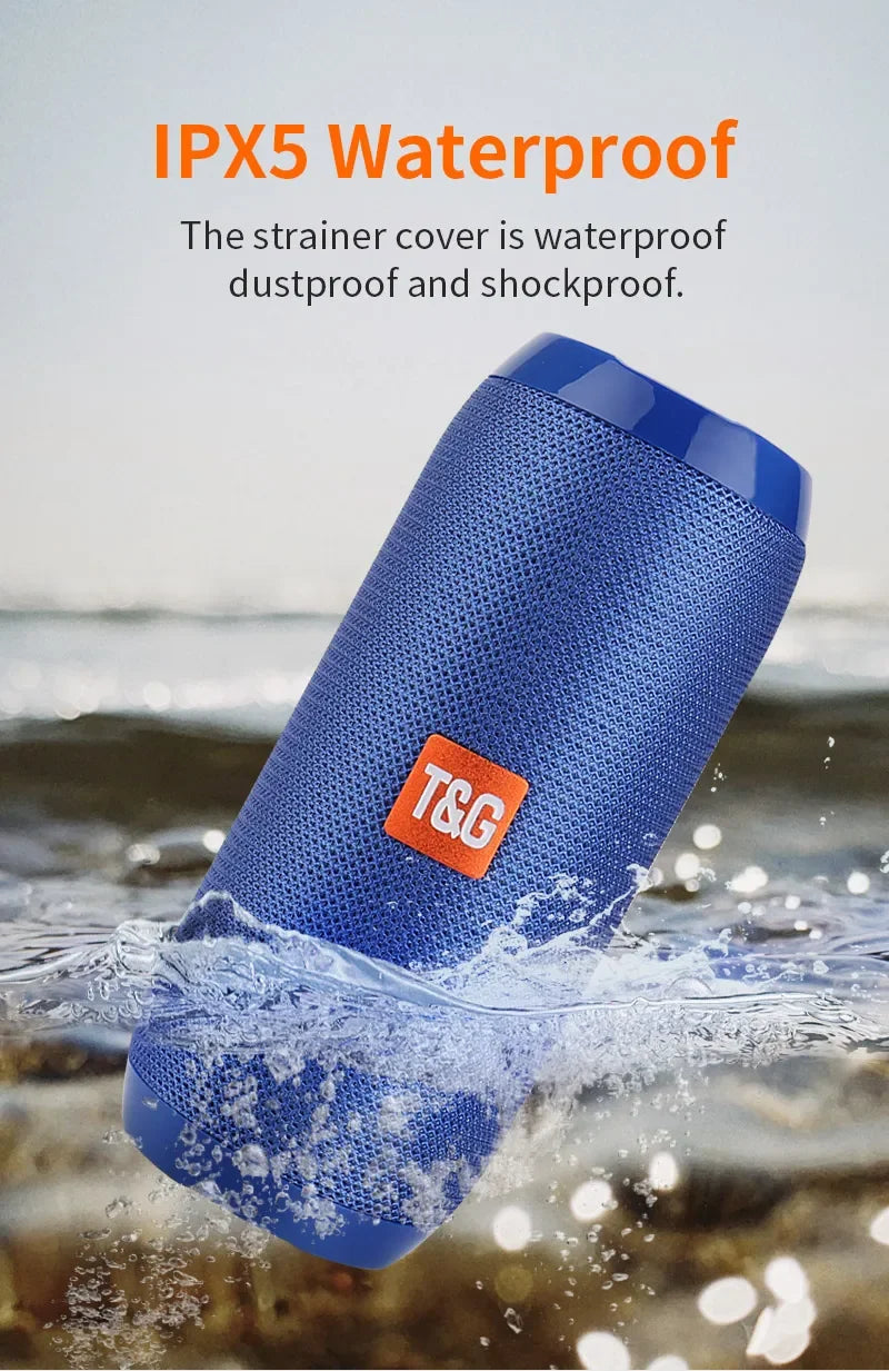 Caixa de Som Portátil Sem Fio Bluetooth Subwoofer Outdoor à Prova d'Água Alto-falante Estéreo Surround Suporte para Rádio FM e TF