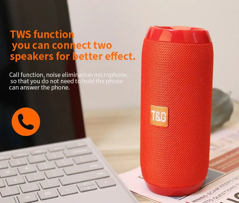 Caixa de Som Portátil Sem Fio Bluetooth Subwoofer Outdoor à Prova d'Água Alto-falante Estéreo Surround Suporte para Rádio FM e TF