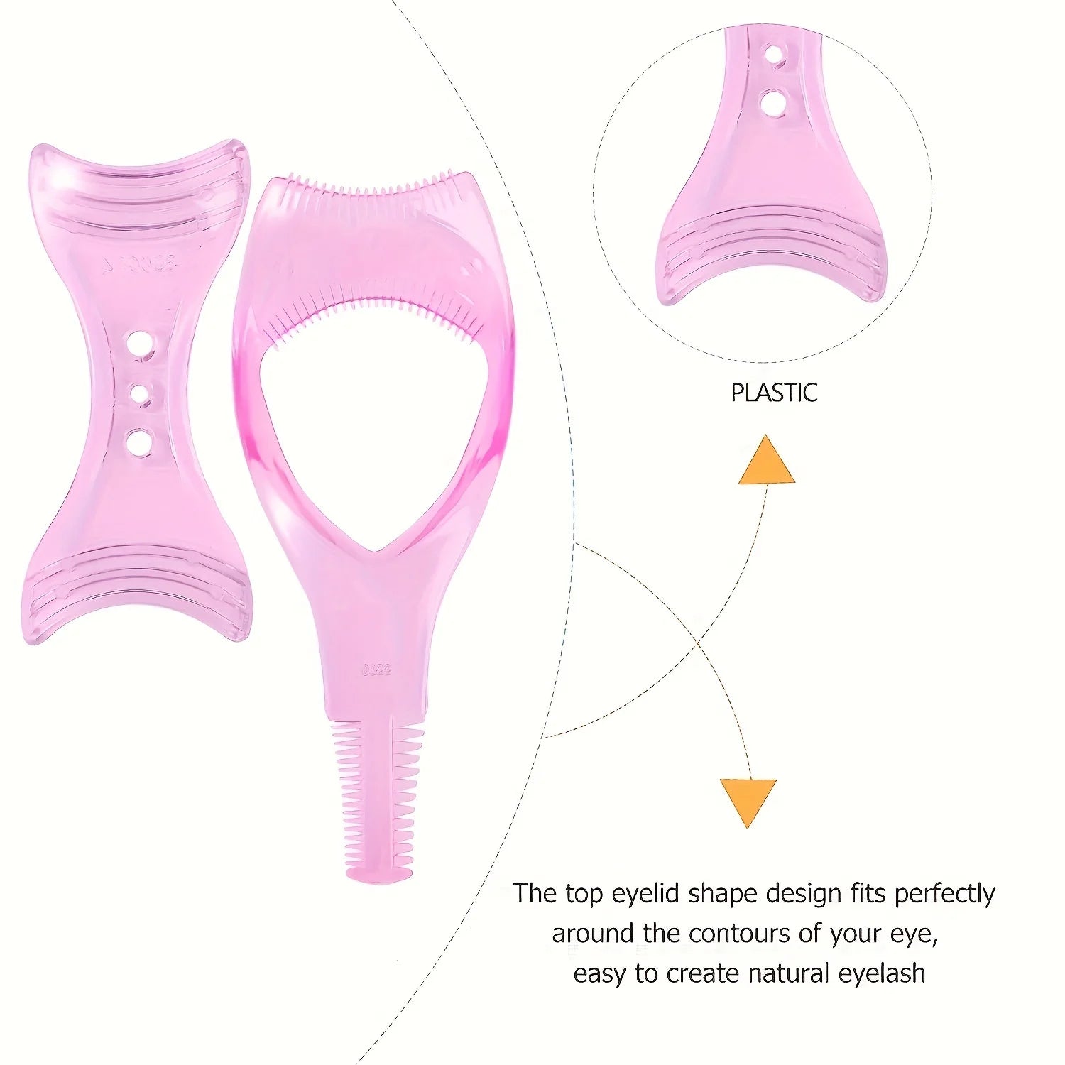 1 peça 3D ferramenta de assistente de cílios de função tripla, guia aplicador de rímel, assistente de delineador, separador de cílios antiaglomerado