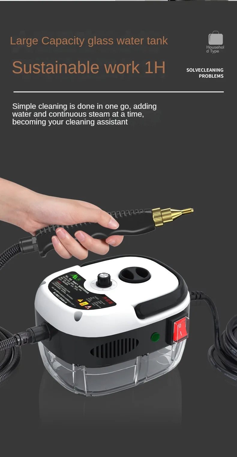 Limpador a vapor, esterilização de alta temperatura, ar condicionado, exaustor de cozinha, limpador a vapor para casa/carro, plugue americano 110V/plugue europeu 220V