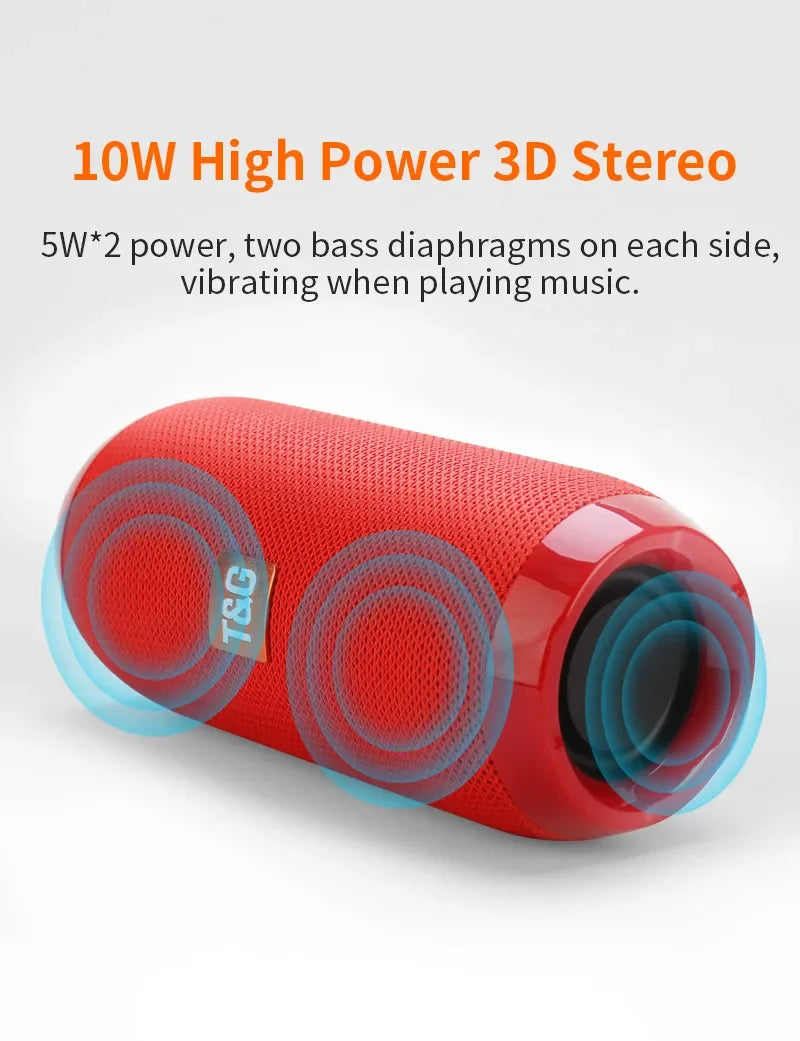 Caixa de Som Portátil Sem Fio Bluetooth Subwoofer Outdoor à Prova d'Água Alto-falante Estéreo Surround Suporte para Rádio FM e TF