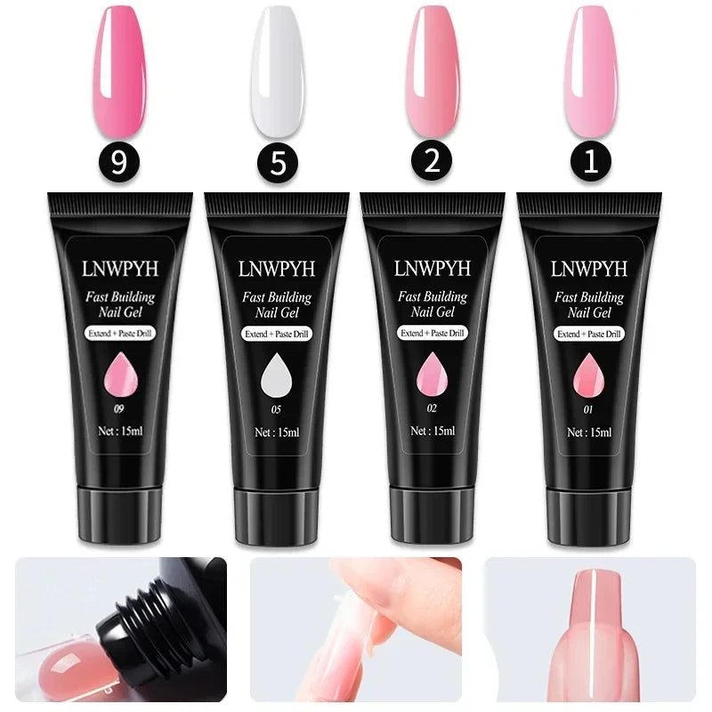 Kit de esmalte em gel com lâmpada UV para unhas, máquina elétrica de furadeira para unhas, kit de base e acabamento para unhas em gel Soak Off