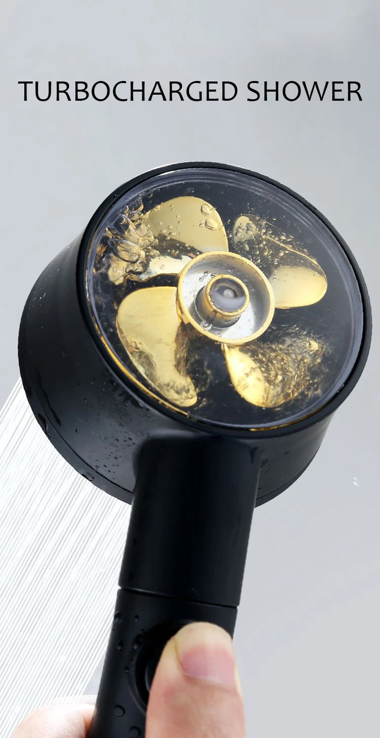 Chuveiro de alta pressão com temperatura inteligente, visor digital, graus de rotação, com ventilador pequeno, acessórios de banheiro ABS Rain