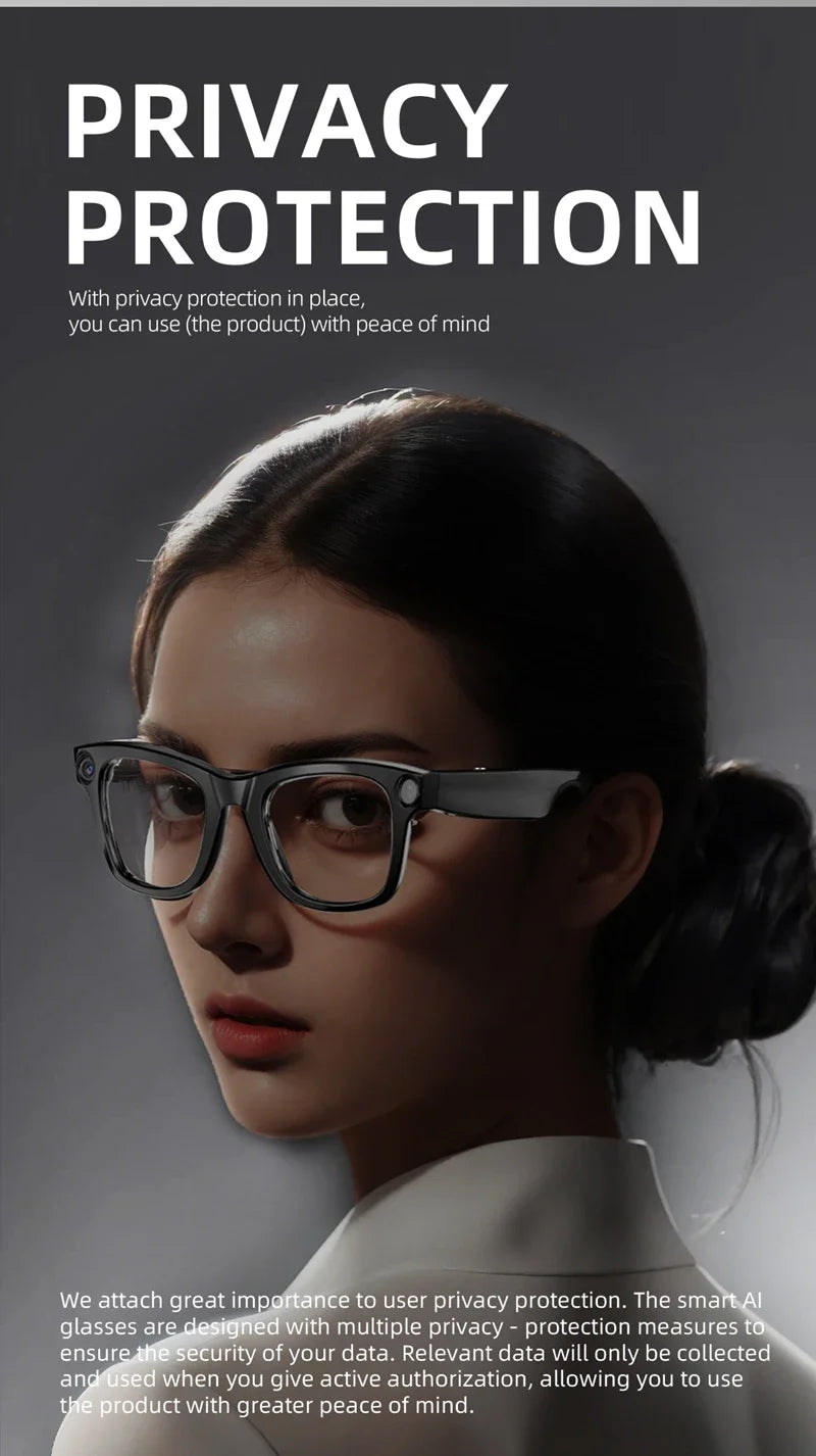 Xiaomi 4K Smart AI Glasses 800W pixel AI Shooting Camera HD Photo Video Voice Call Translation Waterproof Bluetooth AI Glasses