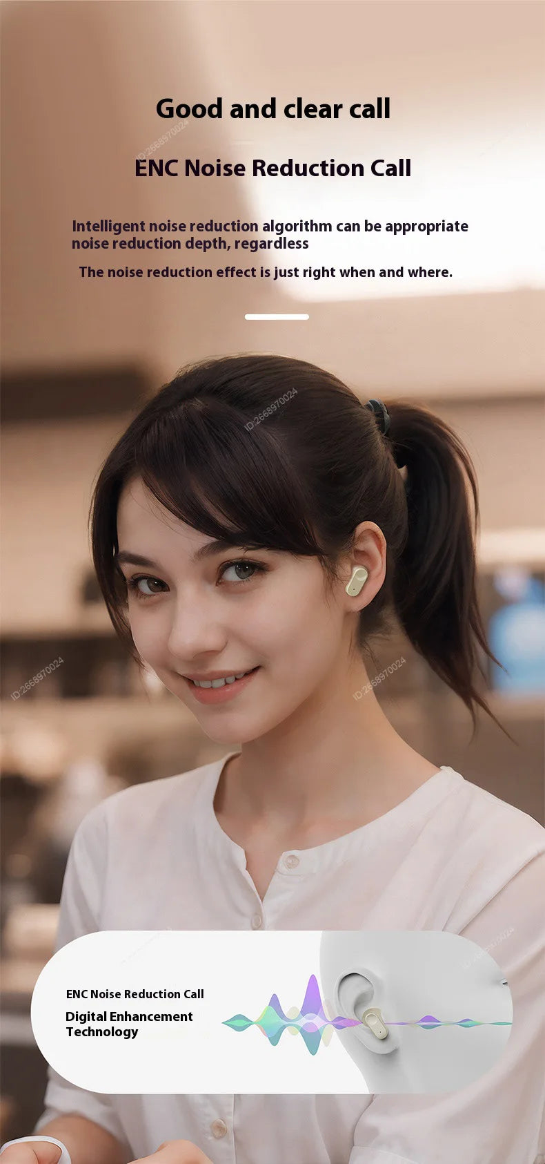 Xiaomi Wireless Bluetooth Earbuds In-Ear Noise Cancelling Secure Fit for Sports Hi-Fi Sound Long Battery Life Perfect for Life