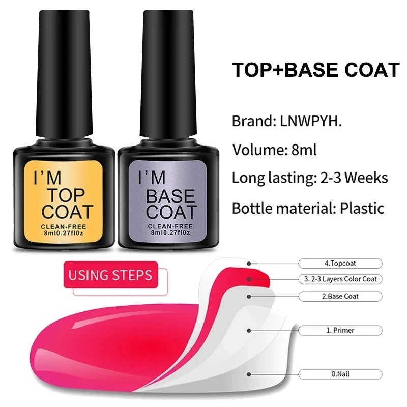 Kit de esmalte em gel com lâmpada UV para unhas, máquina elétrica de furadeira para unhas, kit de base e acabamento para unhas em gel Soak Off