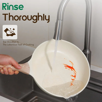 Conjunto de Panelas de Cerâmica DONNOR — Panelas e Frigideiras Antiaderentes, compatíveis com fogão de indução, para cozinha doméstica.