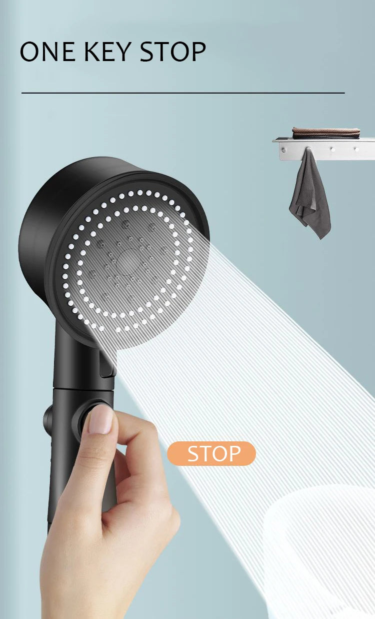 Chuveiro de alta pressão com temperatura inteligente, visor digital, graus de rotação, com ventilador pequeno, acessórios de banheiro ABS Rain