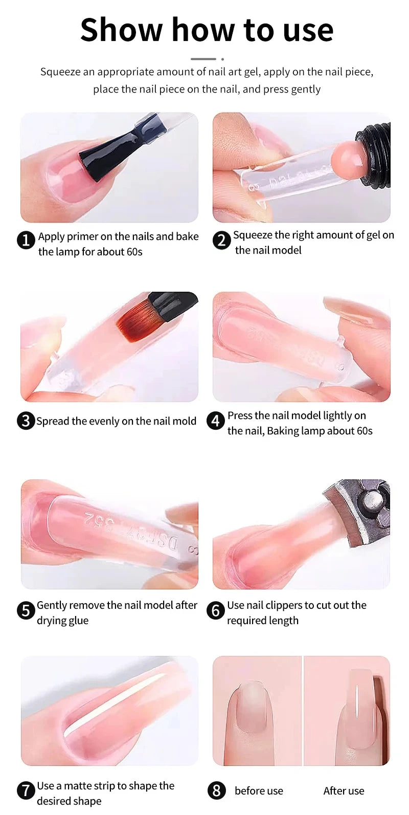 Kit de esmalte em gel com lâmpada UV para unhas, máquina elétrica de furadeira para unhas, kit de base e acabamento para unhas em gel Soak Off