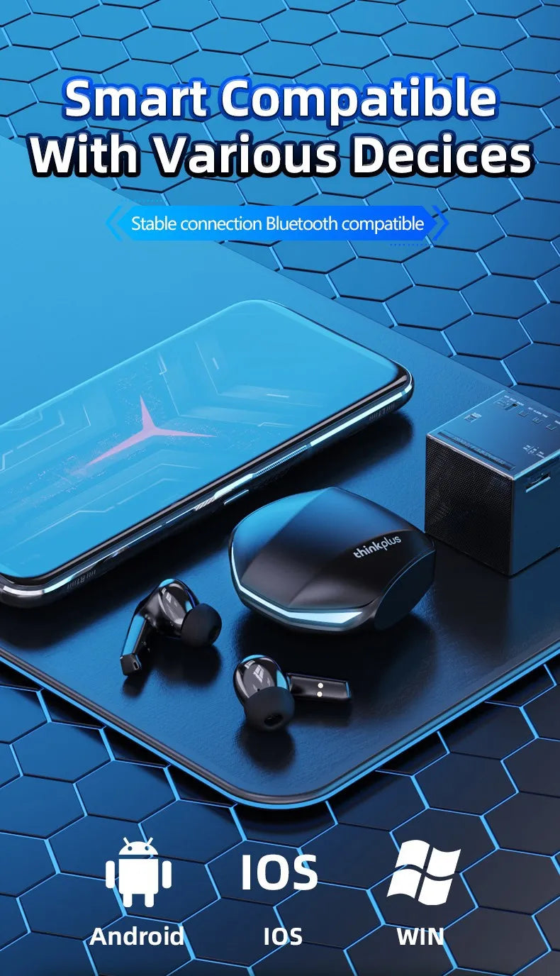 Lenovo GM2 Pro Wireless Headphones Earphones Bluetooth Touch Control Noise Reduction Stereo Earbuds Headsets for Xiaomi Iphone