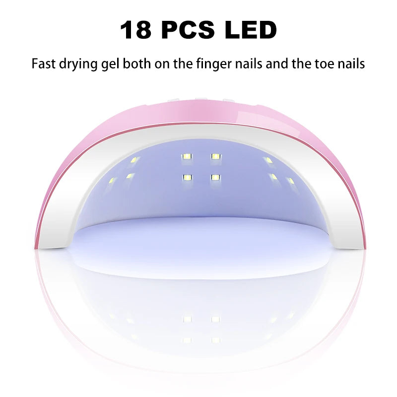 Kit de esmalte em gel com lâmpada UV para unhas, máquina elétrica de furadeira para unhas, kit de base e acabamento para unhas em gel Soak Off