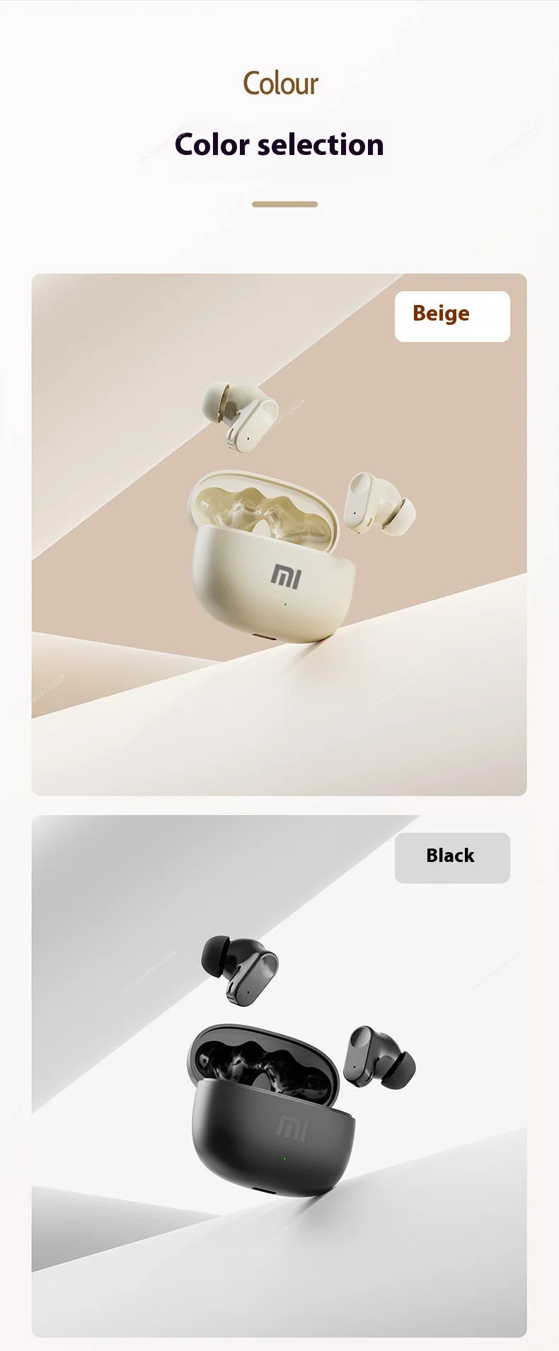 Xiaomi Wireless Bluetooth Earbuds In-Ear Noise Cancelling Secure Fit for Sports Hi-Fi Sound Long Battery Life Perfect for Life